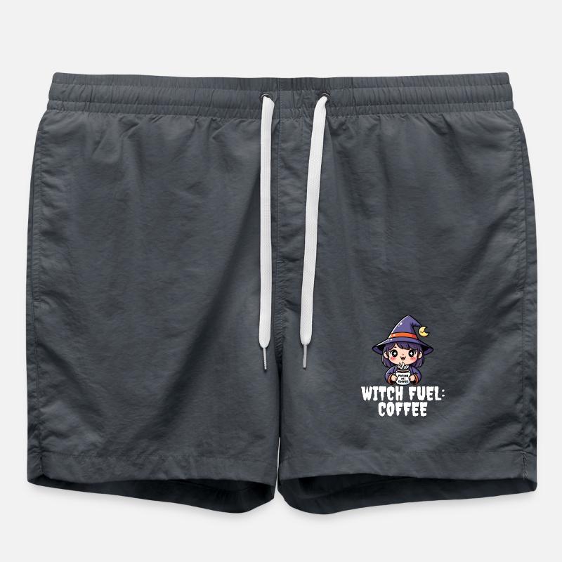 WITCH FUEL KAFFEE - HEXE HALLOWEEN - Badeshorts - Anthrazit
