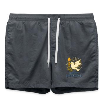 Frohes Chanukka, Taube, Taube des Friedens - Badeshorts - Anthrazit - Vorne - AI Model Male 185 light (185cm)