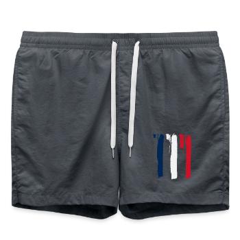 France Stripes - Swim Trunks - anthracite - Front - AI Model Male 185 light (185cm)