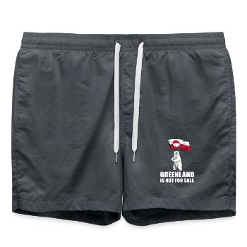 Make America Go Away – Grönlandflagge - Badeshorts - Anthrazit - Vorne - AI Model Male 185 light (185cm)
