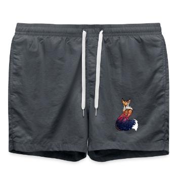 Kosmischer Mandala-Fuchs - Badeshorts - Anthrazit - Vorne - AI Model Male 185 light (185cm)