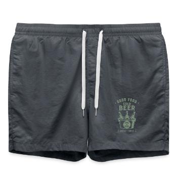 BONNE NOURRITURE BIÈRE FROIDE CHILL AND GRILL Été - Short de bain - charbon - Devant - AI Model Male 185 light (185cm)