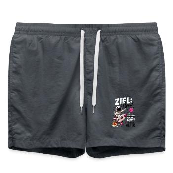 Ziel Mond Notfallplan Und Weiter Motivation - Badeshorts - Anthrazit - Vorne - AI Model Male 185 light (185cm)