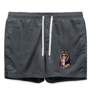 Lion with Pink Sunglasses Shake - Swim Trunks - anthracite - Front - AI Model Male 185 light (185cm)