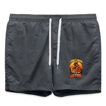 I Don't Crash – I Do Random Gravity Checks - Badeshorts - Anthrazit - Vorne - AI Model Male 185 light (185cm)