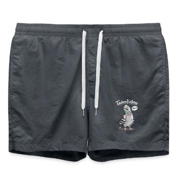 Taubenflüsterer I Taube Stadttaube Vogelhumor - Badeshorts - Anthrazit - Vorne - AI Model Male 185 light (185cm)