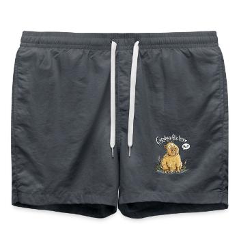 Capybaraflüsterer I Wasserschwein Tierhumor - Badeshorts - Anthrazit - Vorne - AI Model Male 185 light (185cm)
