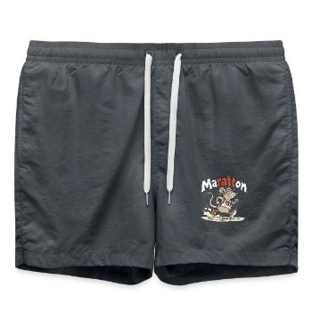 Maratton Ratte Marathon Läufer Humor Design - Badeshorts - Anthrazit - Vorne - AI Model Male 185 light (185cm)