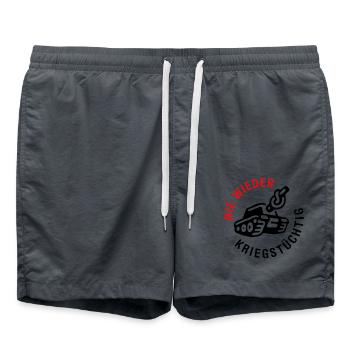 Nie wieder kriegstüchtig - Badeshorts - Anthrazit - Vorne - AI Model Male 185 light (185cm)