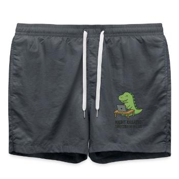 Nicht kreativ trotzdem süß - Dino - Badeshorts - Anthrazit - Vorne - AI Model Male 185 light (185cm)