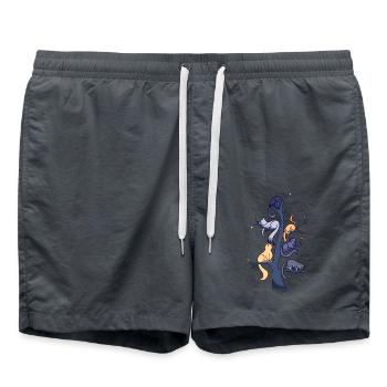 Cats on the tree - Swim Trunks - anthracite - Front - AI Model Male 185 light (185cm)