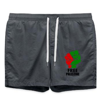 Free palestine - Swim Trunks - anthracite - Front - AI Model Male 185 light (185cm)