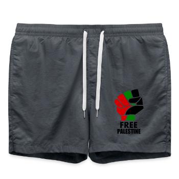 Free palestine - Swim Trunks - anthracite - Front - AI Model Male 185 light (185cm)