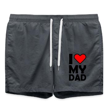 I love my dad - Badeshorts - Anthrazit - Vorne - AI Model Male 185 light (185cm)