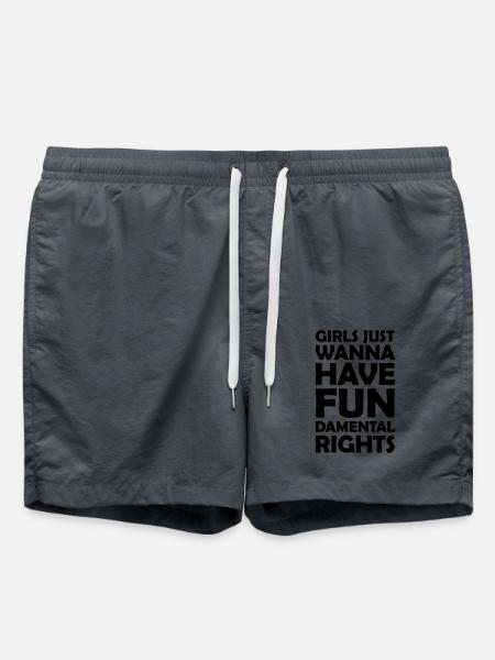 wanna have fundamental rights - Swim Trunks - anthracite