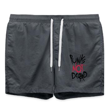 punks not dead quote - Swim Trunks - anthracite - Front - AI Model Male 185 light (185cm)