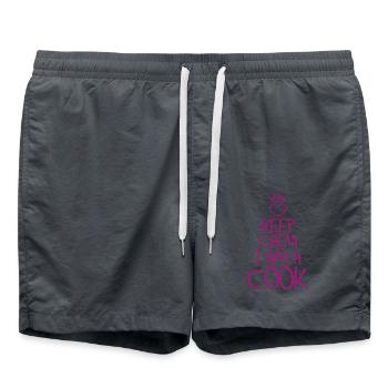 Keep Calm Koch cool Koch Geschenk - Badeshorts - Anthrazit - Vorne - AI Model Male 185 light (185cm)