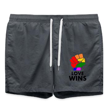 Love wins - Badeshorts - Anthrazit - Vorne - AI Model Male 185 light (185cm)