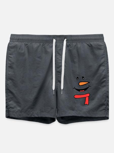 Snowman face with scarf - Swim Trunks - anthracite