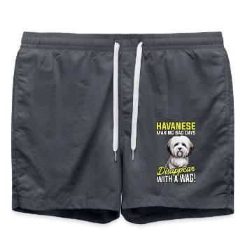 Le bichon havanais fait disparaître les mauvais jours avec un peu de plaisir - Short de bain - charbon - Devant - AI Model Male 185 light (185cm)
