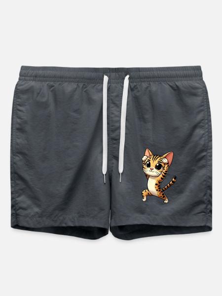 Bengalkatze Yoga Meditation Entspannung - Badeshorts - Anthrazit
