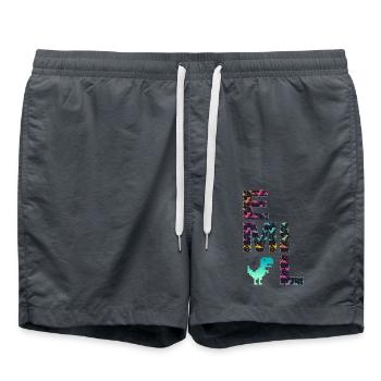 EMIL - Beau prénom de garçon avec dinosaure - Short de bain - charbon - Devant - AI Model Male 185 light (185cm)