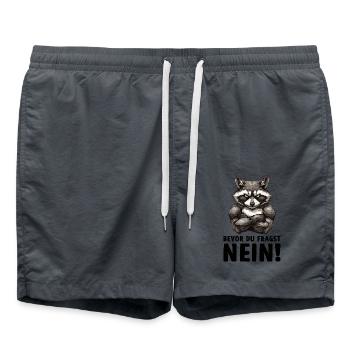 Waschbär Raccoon Wald Natur Bevor du fragst Nein - Badeshorts - Anthrazit - Vorne - AI Model Male 185 light (185cm)