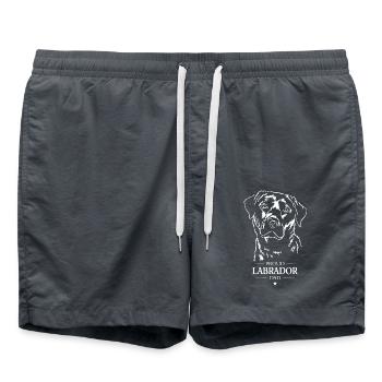 Labrador Dad Hunde Hund Labbi Wilsigns - Badeshorts - Anthrazit - Vorne - AI Model Male 185 light (185cm)
