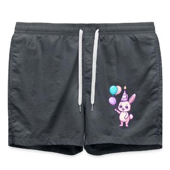 Hase Geburtstag Baby - Badeshorts - Anthrazit - Vorne - AI Model Male 185 light (185cm)