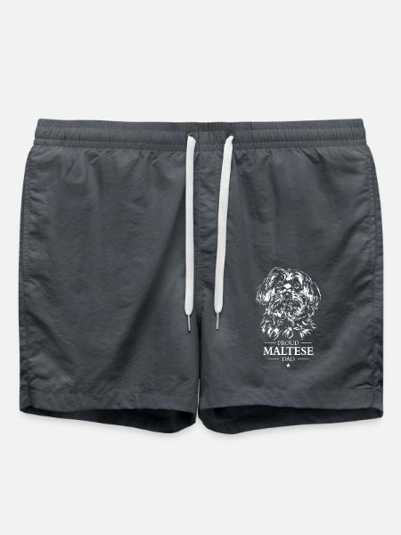 Maltese Dad Hunde Hund Malteser Wilsigns - Badeshorts - Anthrazit
