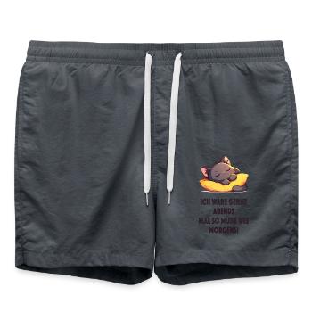 Ich wäre gerne abends mal so müde wie morgens - Badeshorts - Anthrazit - Vorne - AI Model Male 185 light (185cm)