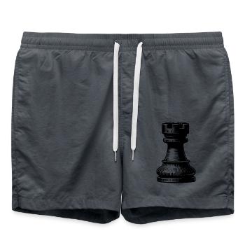 Jeu d’échecs Chess Figure Tower - Short de bain - charbon - Devant - AI Model Male 185 light (185cm)