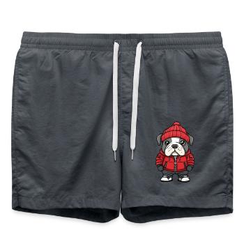 Bouledogue Chien Hiver - Short de bain - charbon - Devant - AI Model Male 185 light (185cm)