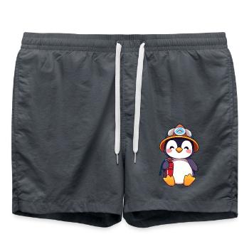 Vorbereiteter Pinguin-Brandschutz-Cartoon - Badeshorts - Anthrazit - Vorne - AI Model Male 185 light (185cm)