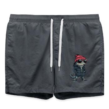 Echse Winter - Badeshorts - Anthrazit - Vorne - AI Model Male 185 light (185cm)