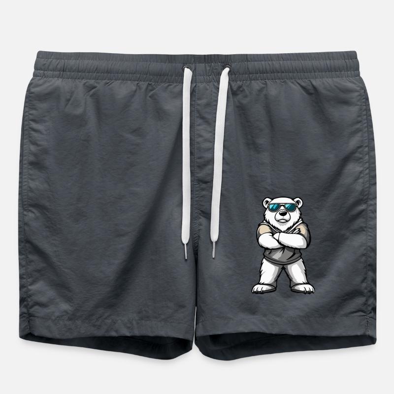 Polar Bear Comic - Swim Trunks - anthracite