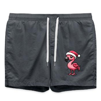 Noël flamant rose - Short de bain - charbon - Devant - AI Model Male 185 light (185cm)