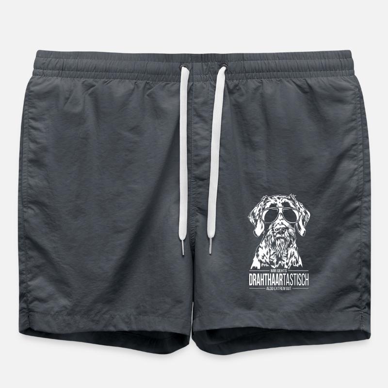 DRAHTHAARTASTISCH Deutsch Drahthaar Hunde Wilsigns - Badeshorts - Anthrazit