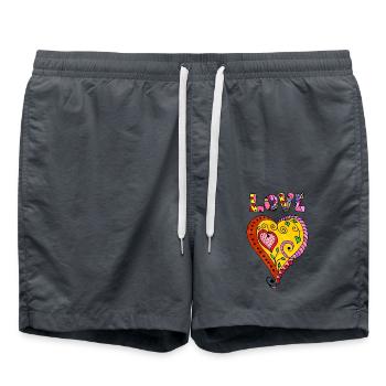 Heart - Swim Trunks - anthracite - Front - AI Model Male 185 light (185cm)