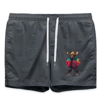 Moose Funny Winter - Swim Trunks - anthracite - Front - AI Model Male 185 light (185cm)