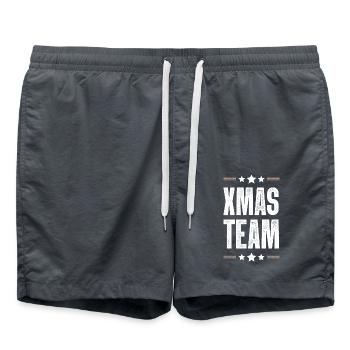 Xmas Team - Swim Trunks - anthracite - Front - AI Model Male 185 light (185cm)
