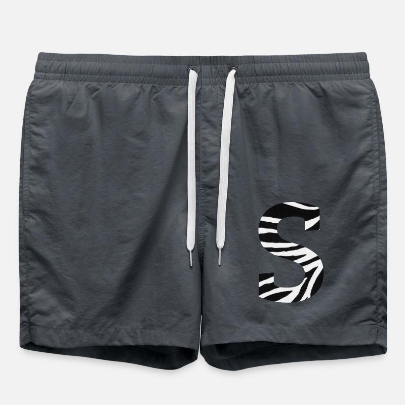 Letter s zebra - Swim Trunks - anthracite