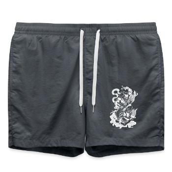 Chemise de tatouage : Démon sur le tourne-disque pour le plein air - Short de bain - charbon - Devant - AI Model Male 185 light (185cm)