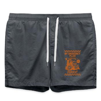 Mein Notfallplan Überleben Wald Prepper - Badeshorts - Anthrazit - Vorne - AI Model Male 185 light (185cm)