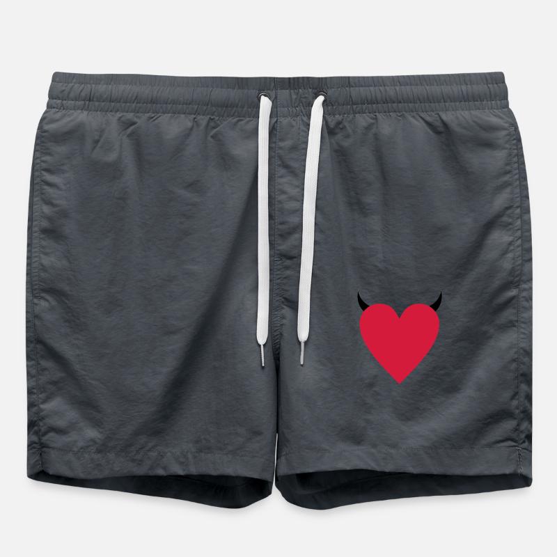 herz - Badeshorts - Anthrazit