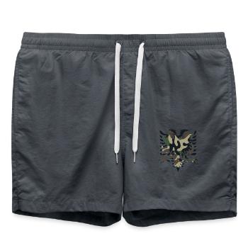 Albania flag camouflage colors - Swim Trunks - anthracite - Front - AI Model Male 185 light (185cm)