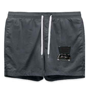 Clarinet Disassembled Inside a Suitcase - Swim Trunks - anthracite - Front - AI Model Male 185 light (185cm)