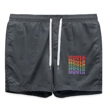 Novia Girlfriend Engagement Bridal Shower Wedding - Swim Trunks - anthracite - Front - AI Model Male 185 light (185cm)