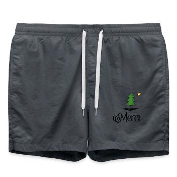 Merci pour Noël - Short de bain - charbon - Devant - AI Model Male 185 light (185cm)