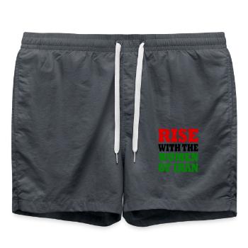 Rise with the women of iran - Short de bain - charbon - Devant - AI Model Male 185 light (185cm)